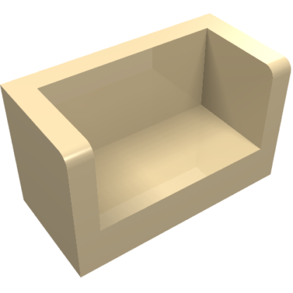 23969 - Panel 1 x 2 x 1 with Rounded Corners and 2 Sides
