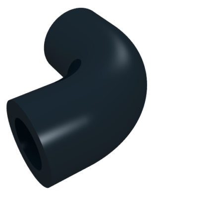 25214 - Brick, Round 1 x 1 d. 90 degrees Elbow Macaroni - No Stud - Type 2 - Axle Hole