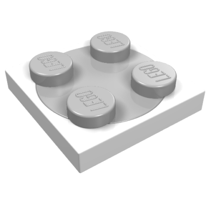 3680c01 - Turntable 2 x 2 Plate with Light Gray Top (3680 / 3679)