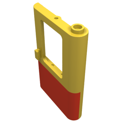 4182p02 - Door 1 x 4 x 5 Train Right, Thin Support at Bottom with Red Bottom Half Pattern