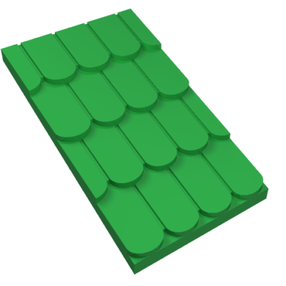 787c02 - Fabuland Roof Support Slope, 6 x 2 with Green Fabuland Roof Slope without Chimney Hole (787 / 4323)