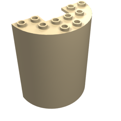 87926 - Cylinder Half 3 x 6 x 6 with 1 x 2 Cutout