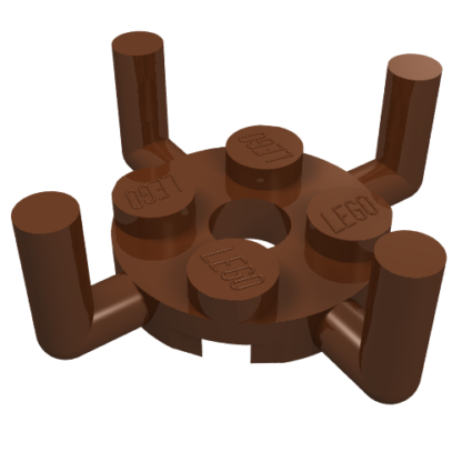 98284 - Plate, Round 2 x 2 with Pin Hole and 4 Arms Up
