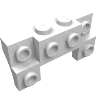 14520 - Brick, Modified 2 x 4 - 1 x 4 with 2 Recessed Studs and Thin Side Arches